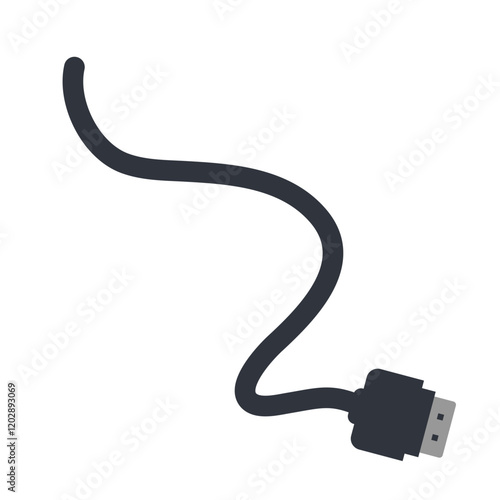 Audio jack cable. Audio plug sign. Vector illustration.