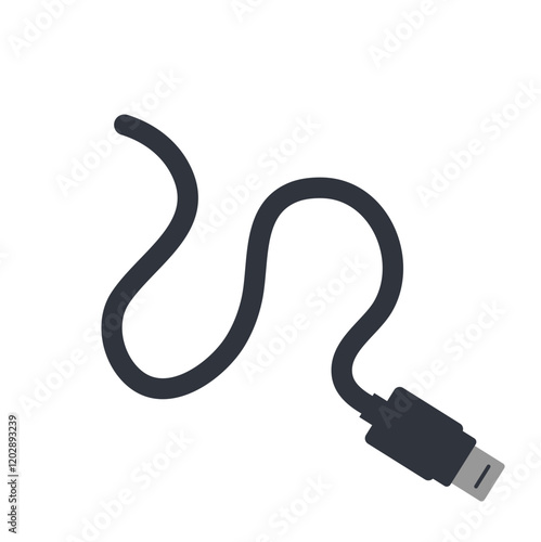 Audio jack cable. Audio plug sign. Vector illustration.