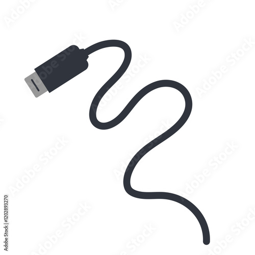 Audio jack cable. Audio plug sign. Vector illustration.