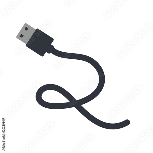 Audio jack cable. Audio plug sign. Vector illustration.