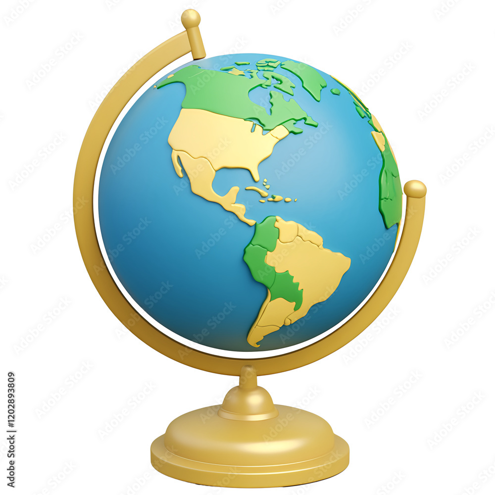 Explore the world! A charming 3D globe, showcasing continents in vibrant hues. Explore the world! A charming 3D globe, showcasing continents in vibrant hues.