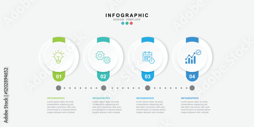 Vector Infographic label design template . process diagram with icons and 4 options or steps.