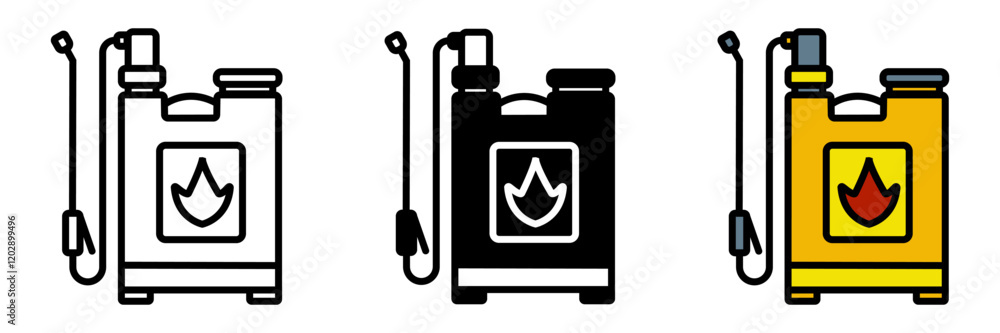 Fototapeta premium Backpack sprayer is essential for firefighting or agricultural tasks, efficiently spraying water or chemicals on targeted areas.
