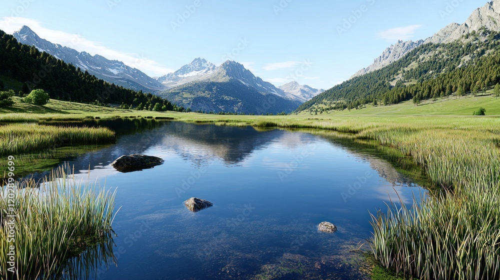 Serene Mountain Lake Reflection Serene Mountain Lake Reflection
