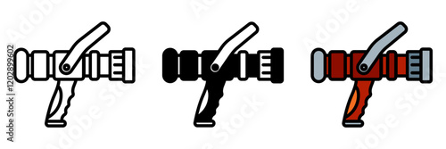 Fire nozzle controls water flow and direction from a fire hose, ensuring precision and effectiveness in firefighting.