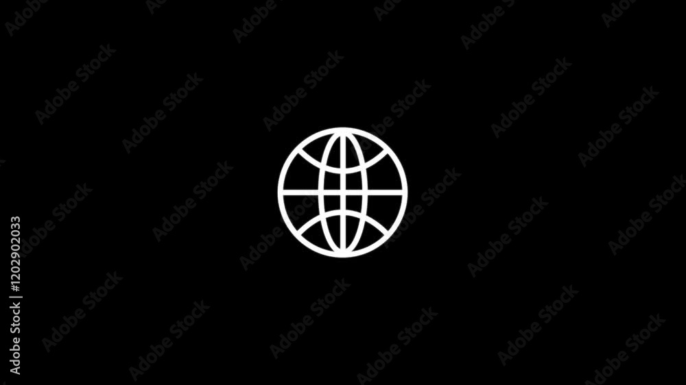 Animation of globe icon animation. Animation of globe icon animation.