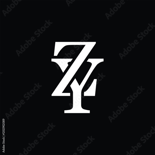 YZ letter logo concept isolated on white background. ZY Logo