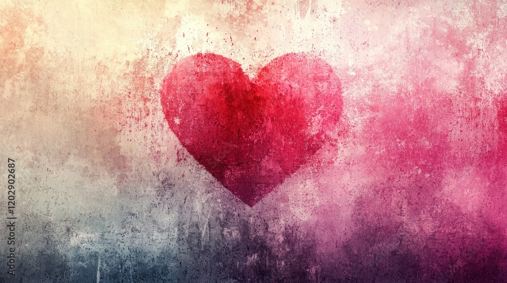 Heart on textured canvas, fading background, possible graphic use Heart on textured canvas, fading background, possible graphic use