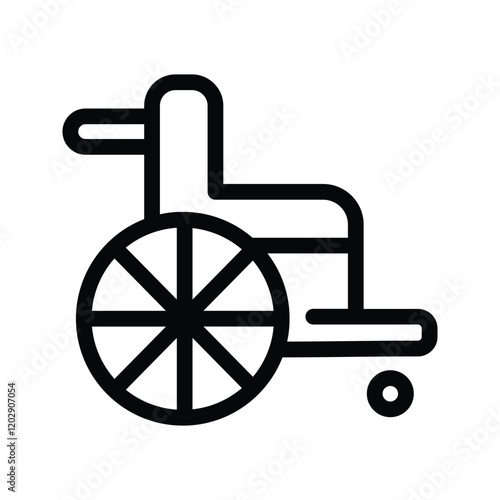 Wheelchair Icon. Medical or Healthcare theme symbol vector illustration isolated on background