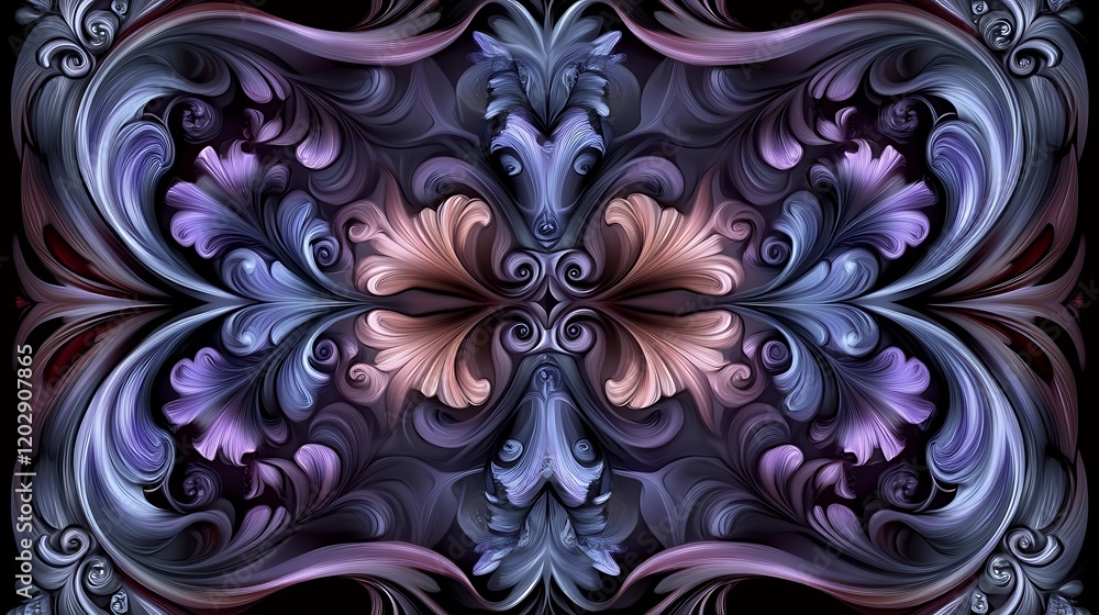 Abstract Swirling Floral Baroque Design Pattern Abstract Swirling Floral Baroque Design Pattern