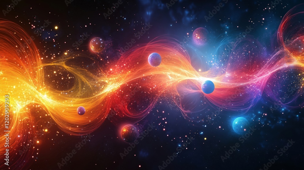 Fototapeta premium Exploring the Mystical Flow of Cosmic Energy in Vibrant Colors