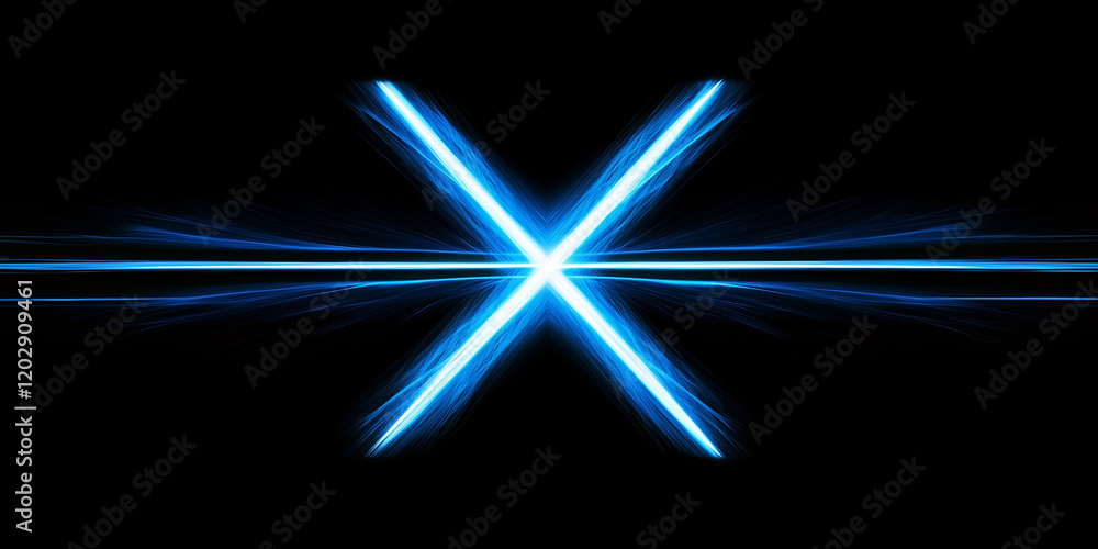 Obraz premium Blue light energy swirls in an abstract background, symbolizing the power of quantum science and advanced technology.