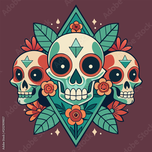 Fiery Skull Illustrations for Bold Graphic Designs