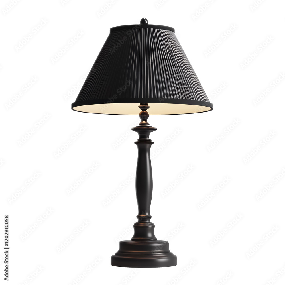 Obraz premium Dark lamp table on a white background. isolated background.