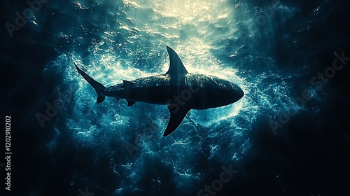 Majestic Shark in Deep Ocean Waters