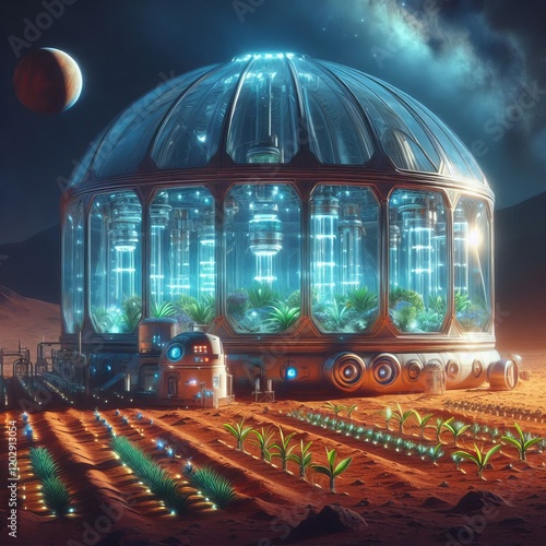 Martian Greenhouse A pressurized greenhouse on Mars growing plan photo