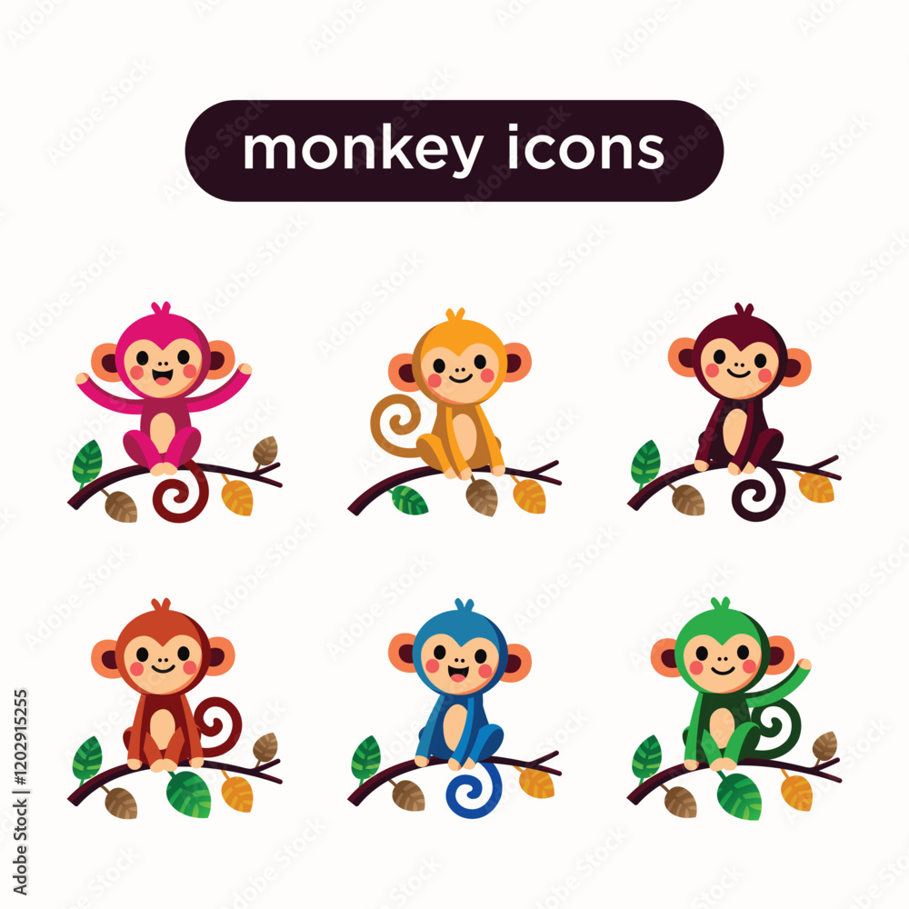 Obraz premium monkey icons.eps