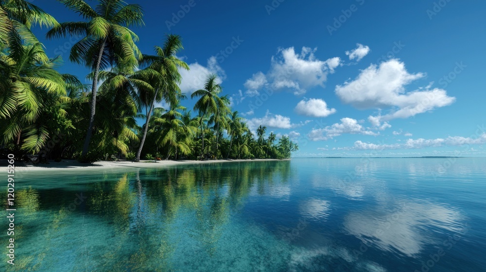 Obraz premium Tranquil Tropical Beach Scene