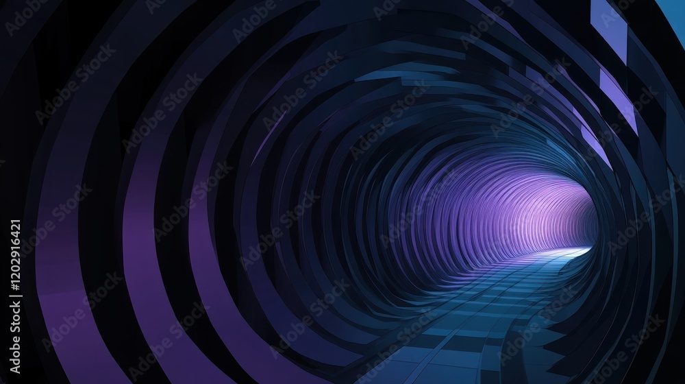 Purple Neon Tunnel Abstract digital art, futuristic pathway, glowing end Purple Neon Tunnel Abstract digital art, futuristic pathway, glowing end