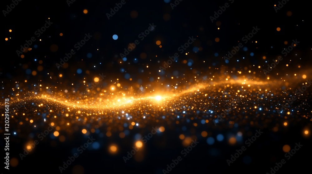 Obraz premium Glowing Particles Flowing In Dark Space