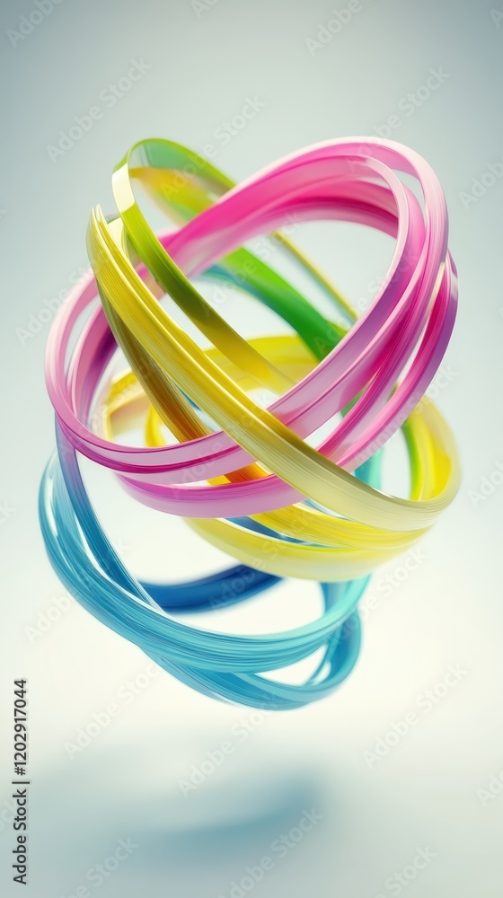 Colorful ribbons swirl in abstract motion design Colorful ribbons swirl in abstract motion design
