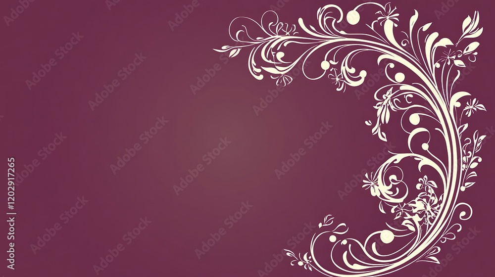 Elegant Floral Design On A Maroon Background Elegant Floral Design On A Maroon Background