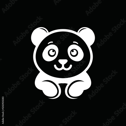 cute, funny and adorable panda logo photo