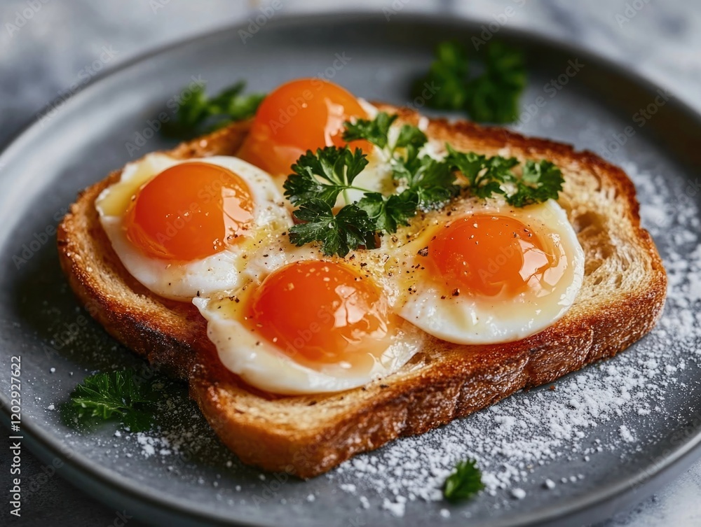 Breakfast plate with eggs and herbs Breakfast plate with eggs and herbs