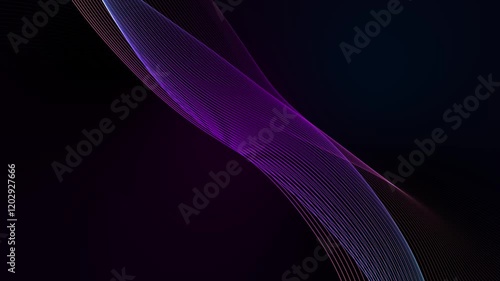 Futuristic Modern Wavy Lines background animation on dark. Technology motion background high quality 4K animation video