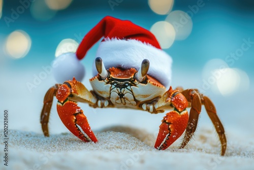 Crab in Santa Hat Beach