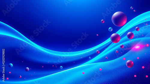 Wavy Blue Abstract Background