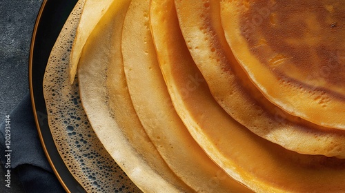 Close up photo of a plate of South Indian dosa photo