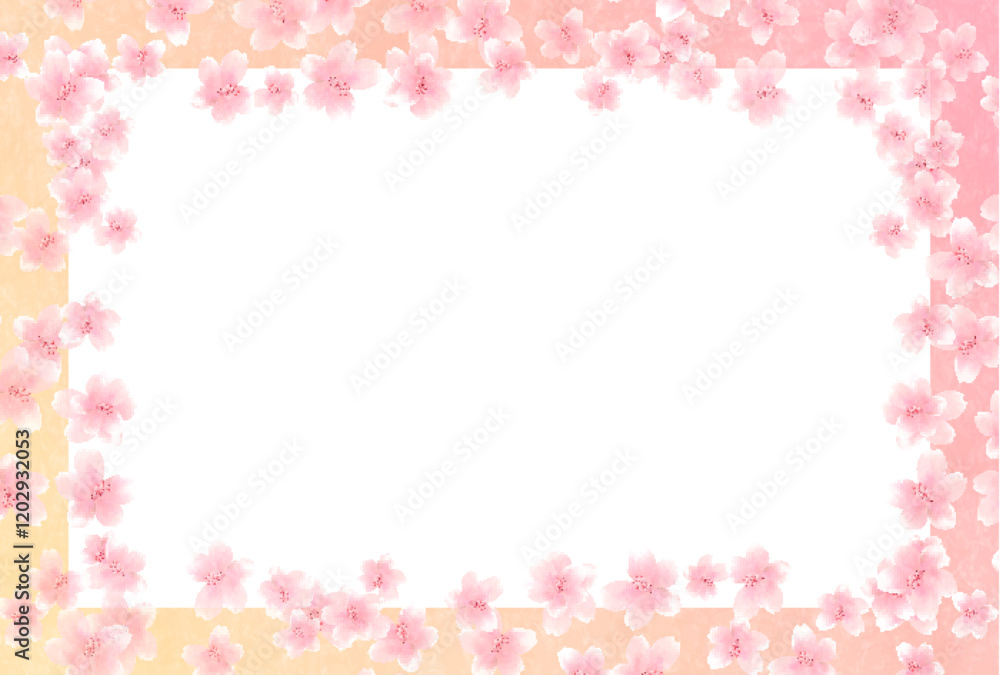 桜　和柄　水彩　背景