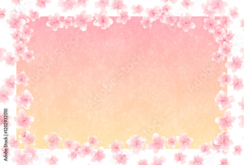 桜　和柄　水彩　背景