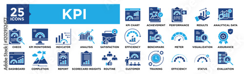 Key Performance Indicator icon collection set. Containing design performance, indicator, kpi, management, strategy	