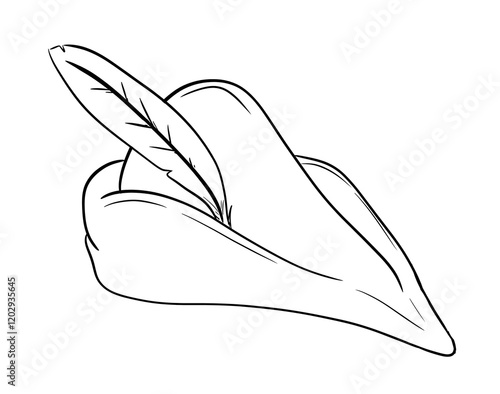 robin hoot hat digital drawing illustration isolated