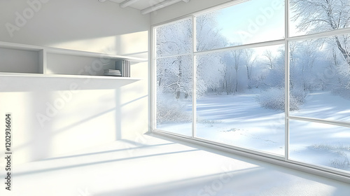 Empty White Room Overlooks ...