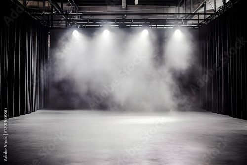 Empty Stage with Spotlights...