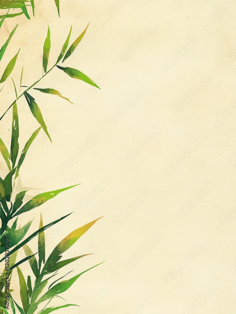Fototapeta premium Bamboo Plant with Green Leaves