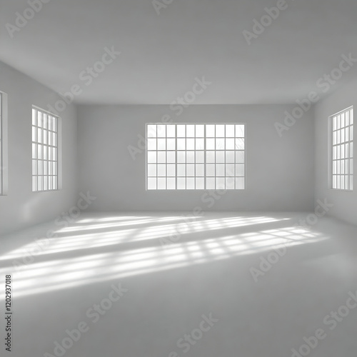 Empty White Room with Large...