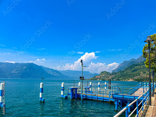 Ferry dock in the town of Sale Marasino photo