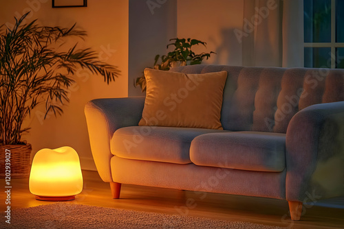 Cozy Living Room Illuminate...