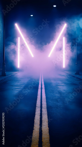 Empty Wet Asphalt Road with...