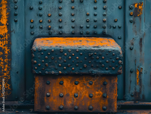 Rusty Orange Metal Plate wi...