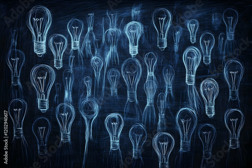 Numerous Light Bulbs Drawn ...