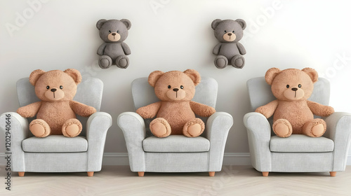 Five Teddy Bears Relax in C...