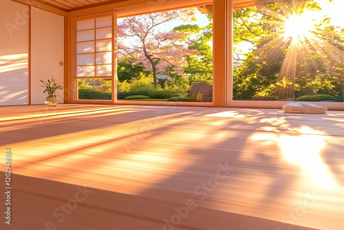 Sunlight streams into a tra...