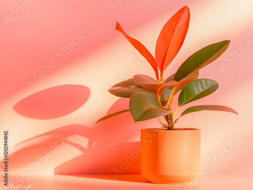 Green Plant in Orange Pot S...