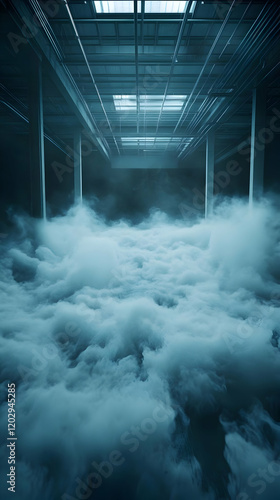 Fog Fills a Large Industria...