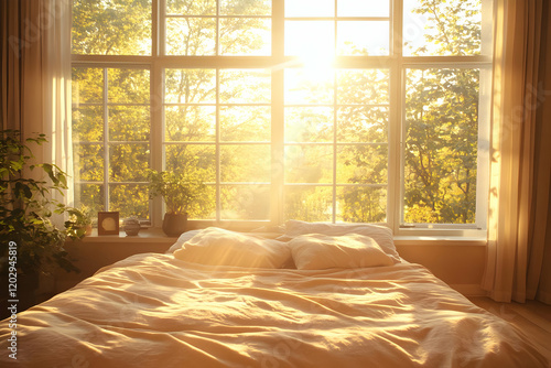 Sunlight streams into bedro...
